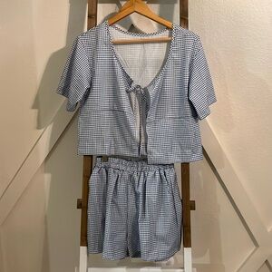 Front tie top two piece matching set